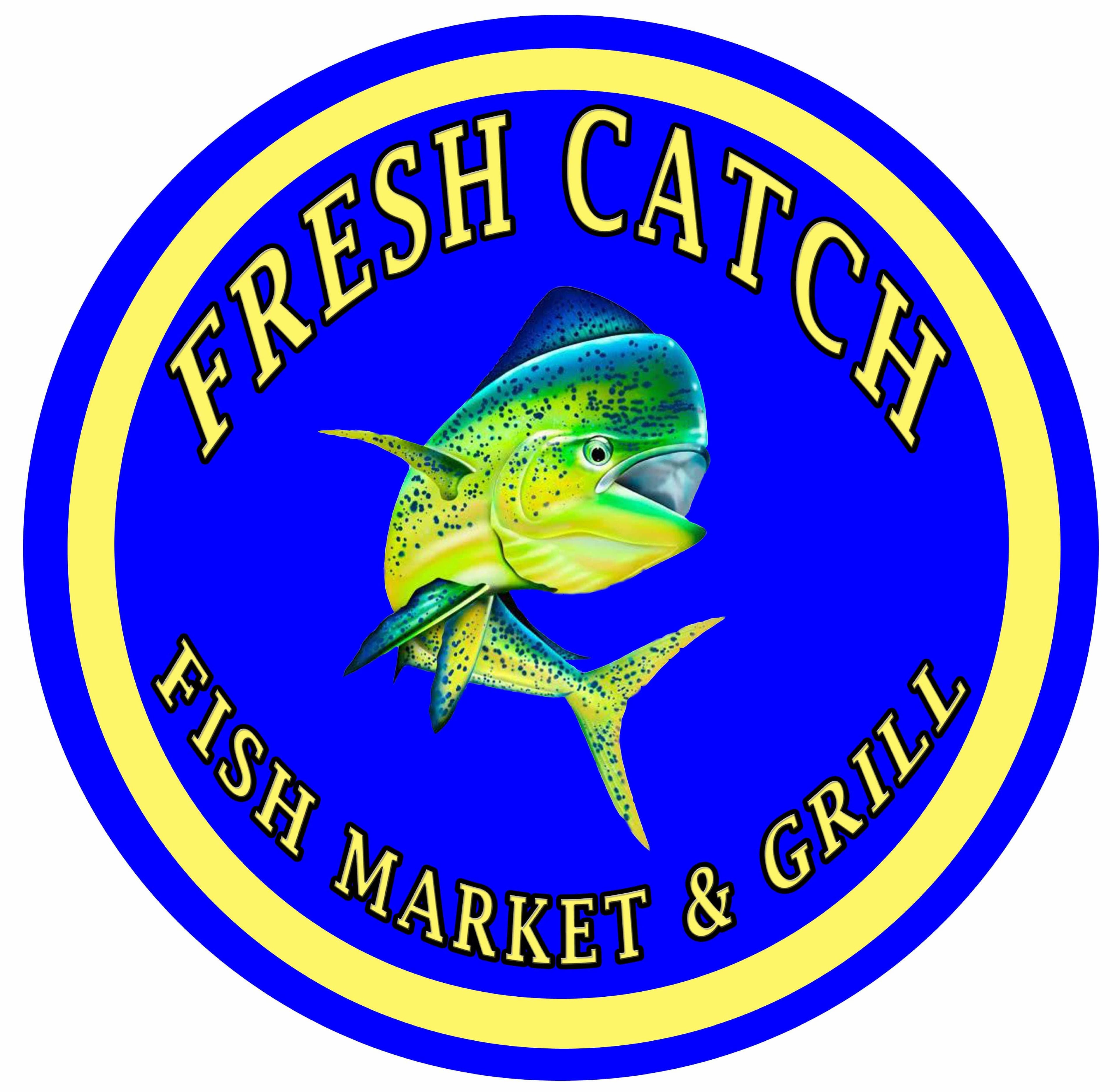 Fresh Gulf catch on ice at the Fresh Catch Fish Market & Grill counter